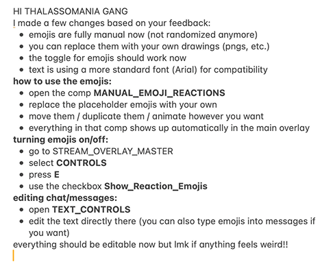 Handoff notes — detailed written directions for the animation team